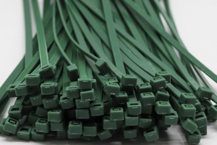 7.6mm x 200mm Dark Green Cable Ties 100pcs
