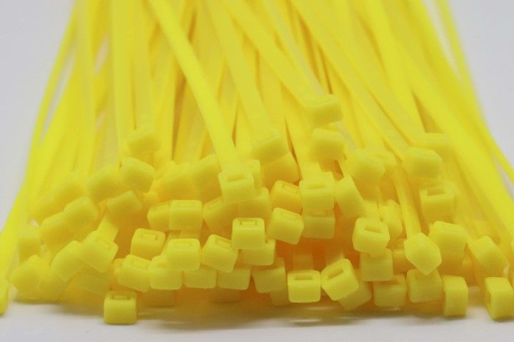 7.6mm x 200mm Yellow Cable Ties 100pcs